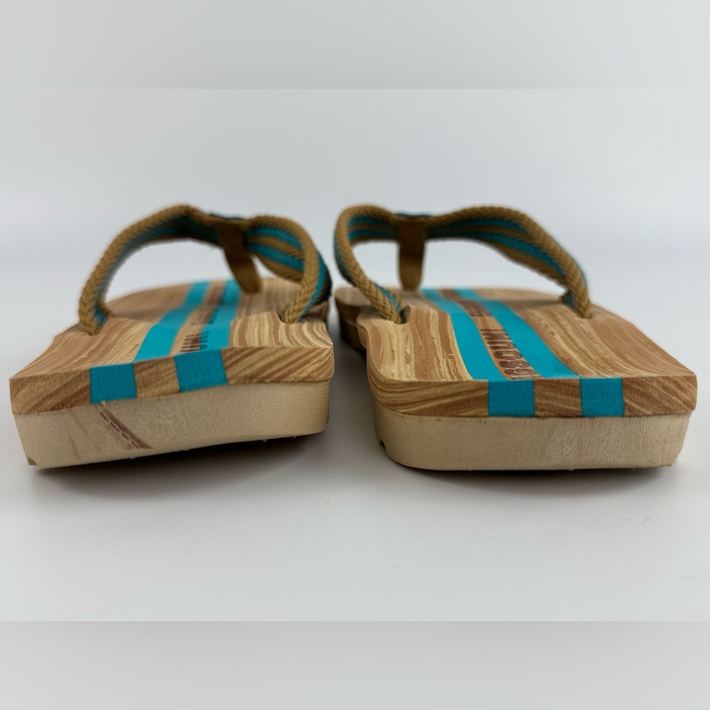 Eagsouni  Unisex Flip Flops, Casual Comfort Thong Sandals Tan/Blue Size 41 - Picture 10 of 11